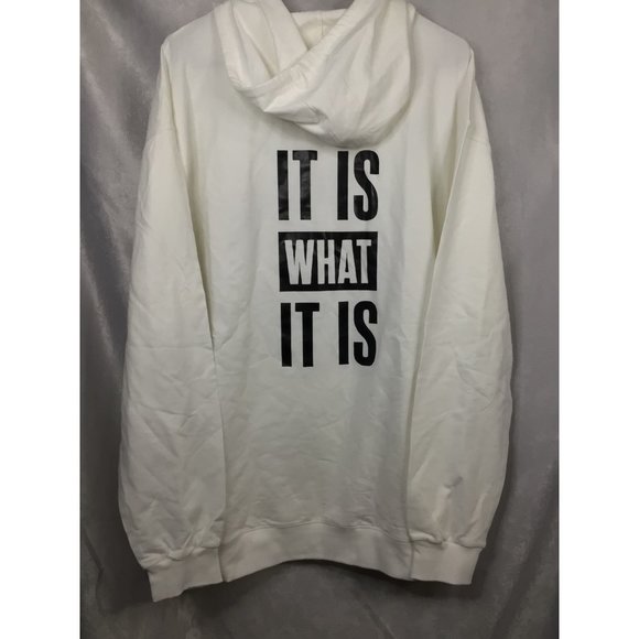 Chicyea Lightweight Hoodie Men's Large White NWOT "It is What It Is" - Picture 8 of 9